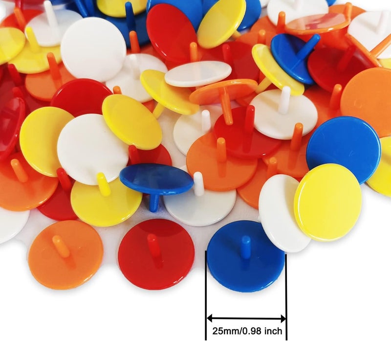 Adhere Golf Ball Markers 50 100 pcs Plastic Position Ball Marker Quarter Size 0.94 inch Flat Golf Ball Marker Mix Colour - Image 2